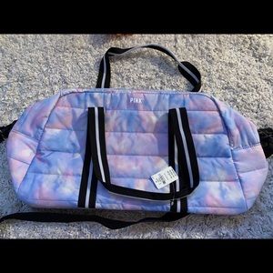 Pink duffle bag